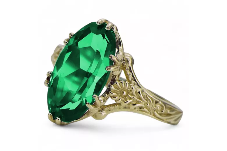 Vintage Ring Emerald 14K Yellow gold vrc084y